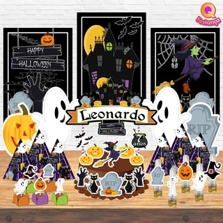 Kit Festa Pronta Halloween BLACK *78 itens*- Decoração Halloween Festa Fácil