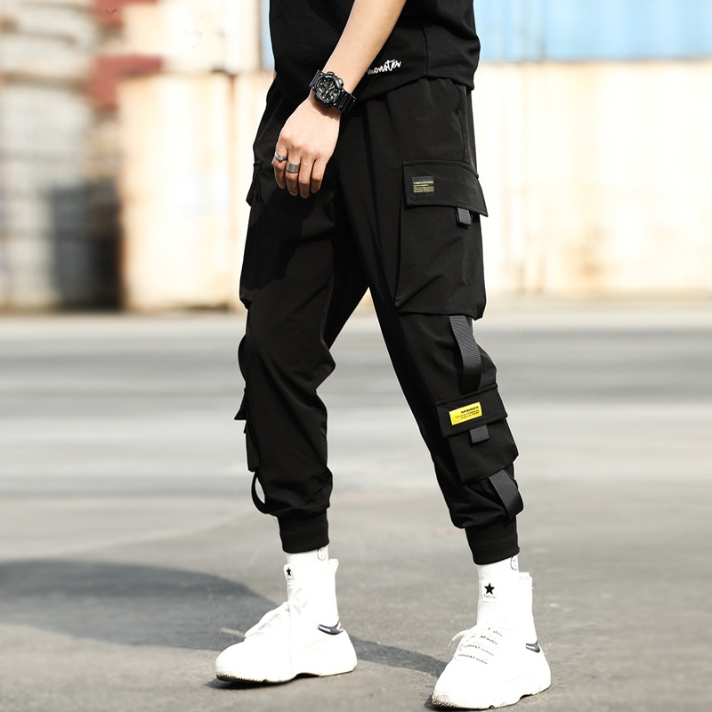 Calças masculinas pantalones à moda baggy cor pura todos os jogos