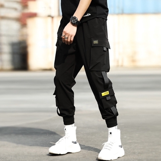 Calça Jogger Cargo Bolso Lateral Hip Hop Unissex Corrente