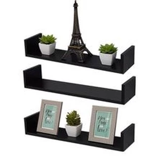 3 Prateleira Nicho U 50X10 Mdf Branco Decoração Livros Sala Quarto Cozinha