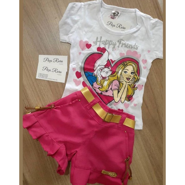 Conjunto Roupa Infantil Barbie