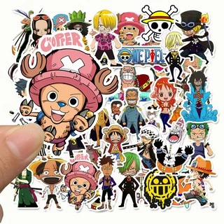 50 PÇS Adesivo de Vinil Impermeável do One Piece Retrô para Skateboarding / Snowboard / Grafite / Notebook