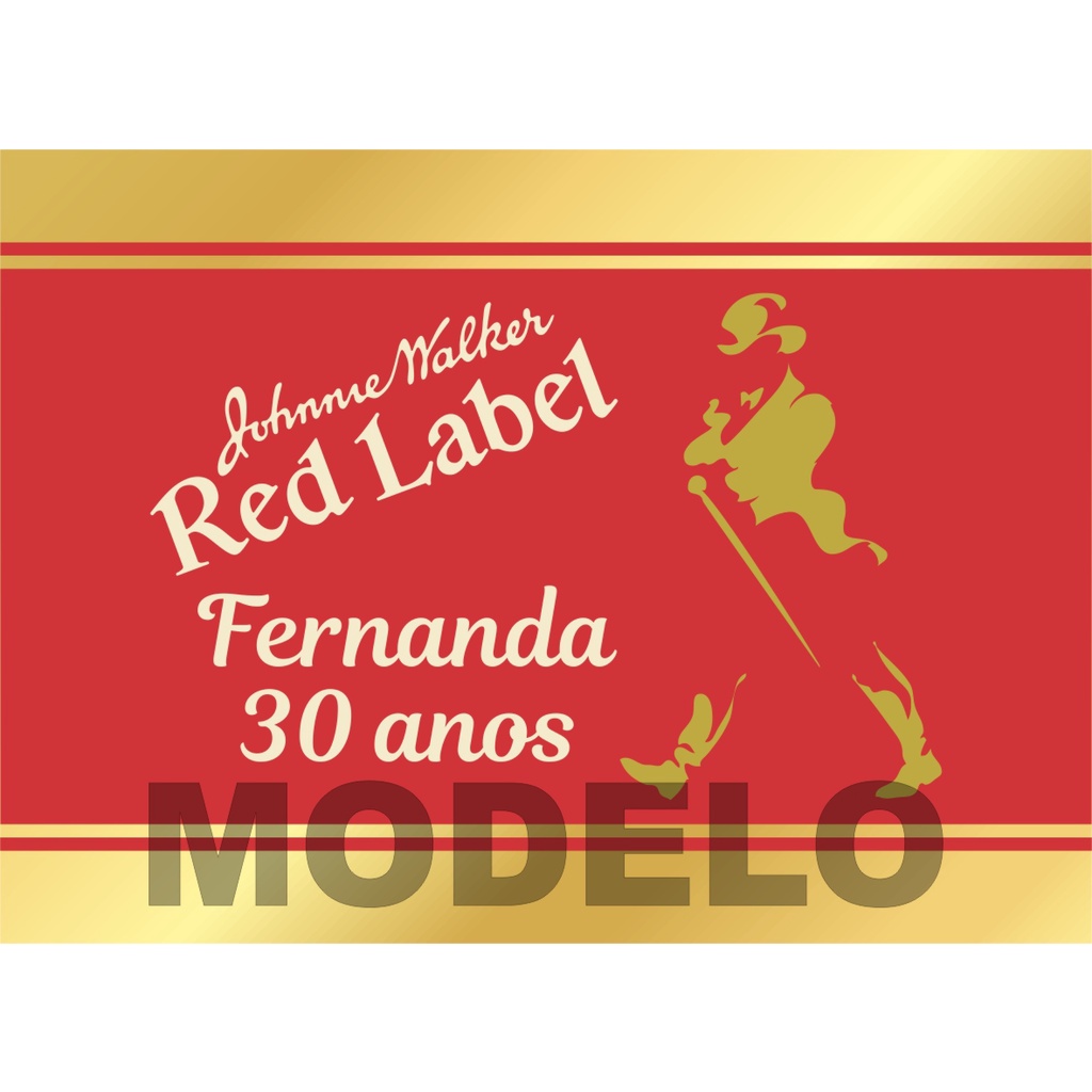 38 Adesivos Garrafinha de 50ml Red Label - Etiqueta Rótulo Personalizado -  Chá Bar - Noivado - Casamento