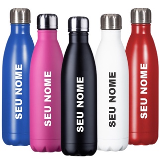 Garrafa 750 ML Personalizada Com Seu Nome Aço Inox Inquebrável