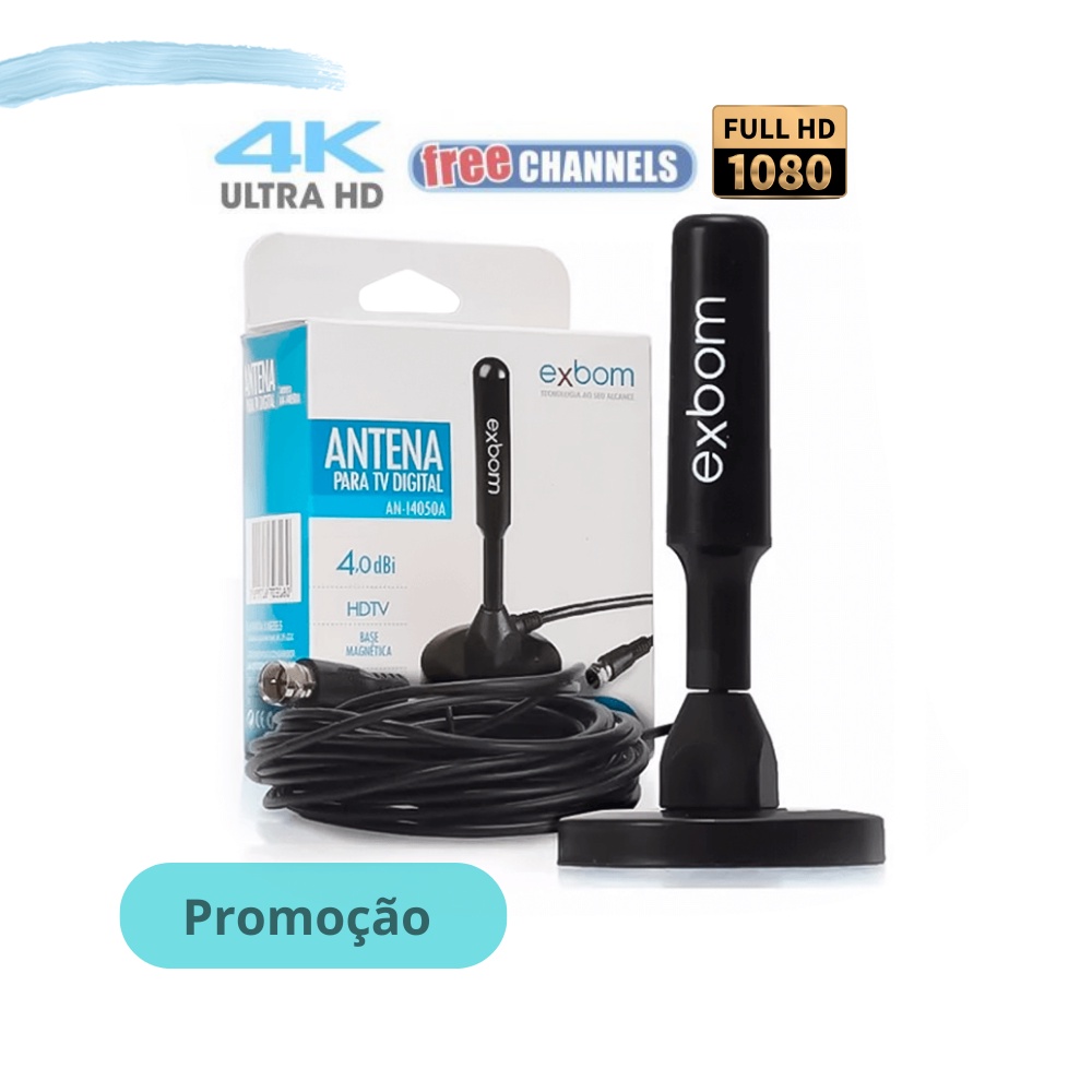 Antena digital externa amplificada 1080p 4k 5m magnífica | Shopee Brasil