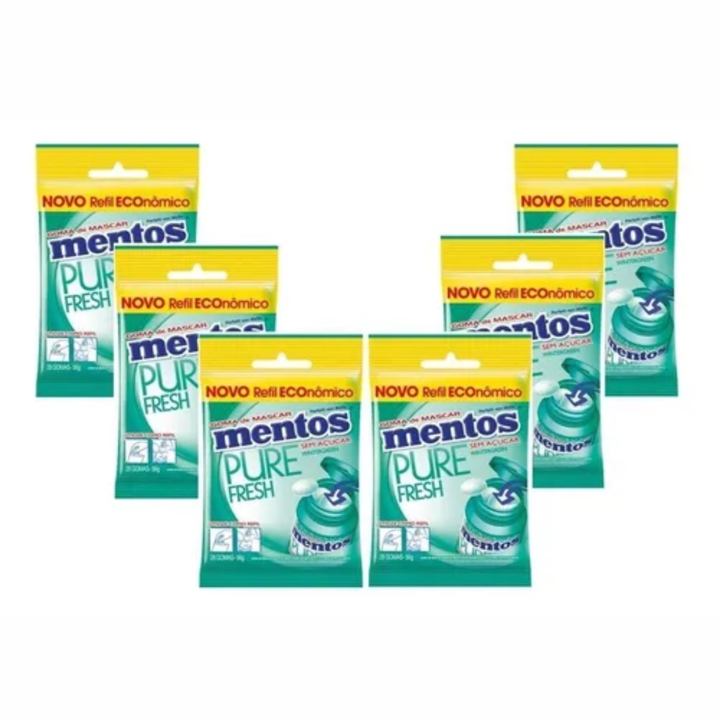 Mentos Purefresh Wintergreen Refil C/6 Unidades