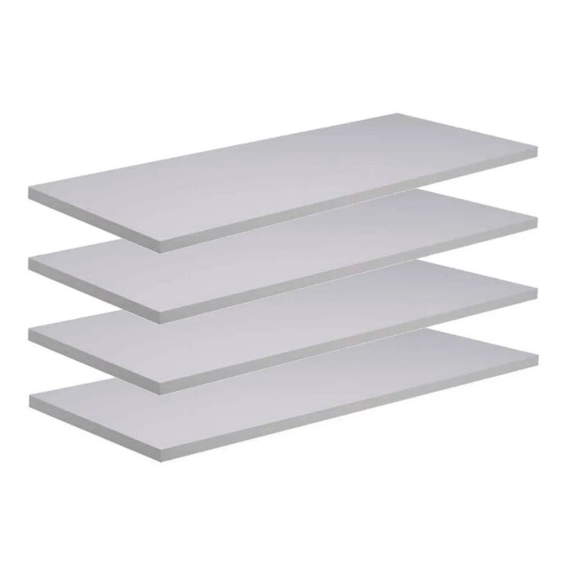 Kit 4 Prateleiras 50x30 Mdf Branco Suporte Grátis