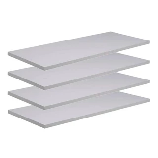 Kit 4 Prateleiras 50x30 Mdf Branco Suporte Grátis