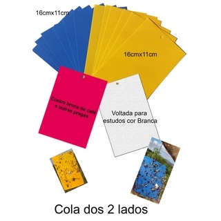 12un armadilha inseto 16cmx11cm com adesivo dos 2 lados varias cores.