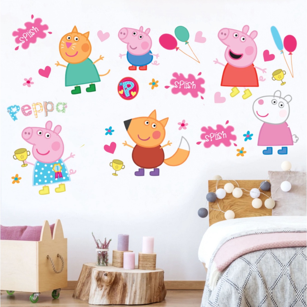 Official Peppa Pig with teddy wall sticker