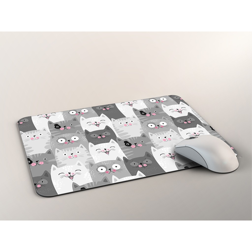 Mouse pad para jogos, gatinho fofo gato preto e branco, mouse pad para  computador cat158