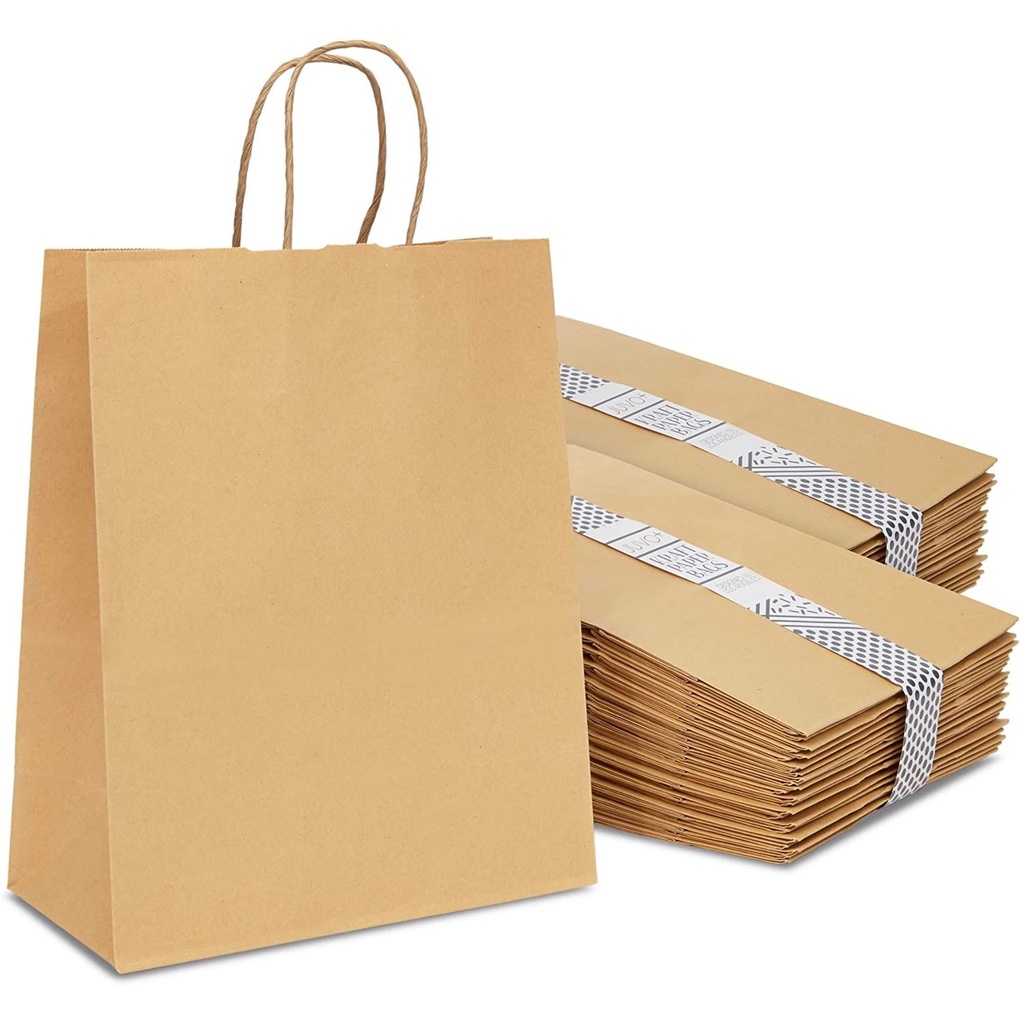 Sacola de papel Kraft delivery marrom | Shopee Brasil