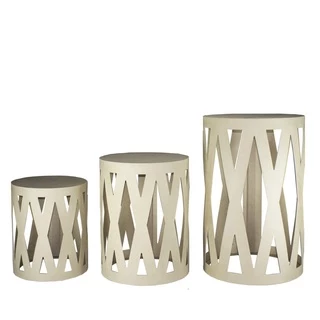 kit trio Mesa Cilindro X em MDF Cru KIT (P M G) para Decoração Festas em Geral