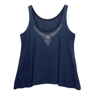 Blusa Blusinha Regata Feminina Plus Size Evasê Viscolycra Strass Tamanho Grande Várias Cores