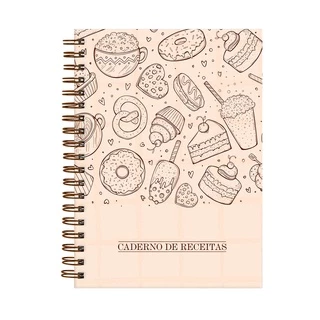 Caderno De Receitas Doces Cakes E Sobremesa Nude 18x25cm