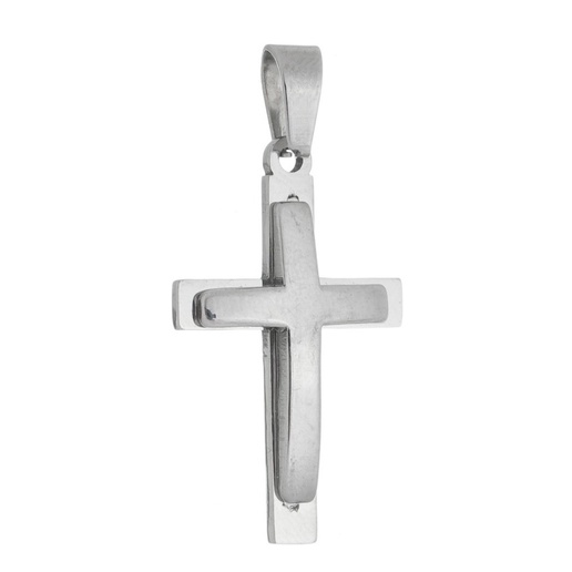 Pingente Masculino Liso Crucifixo Cruz B-2872 Aço Inox 316l