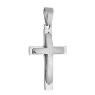Pingente Masculino Liso Crucifixo Cruz B-2872 Aço Inox 316l