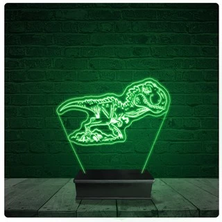 Luminária Abajur Acrílico Led - T-REX Dinossauro Esqueleto
