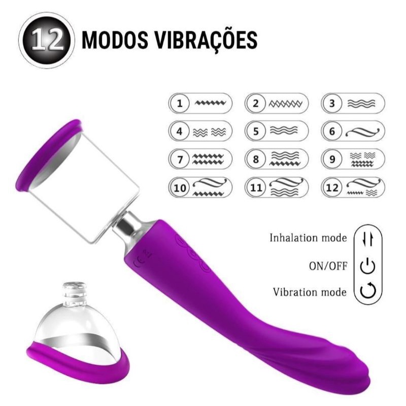 Vibrador Estimulante Alon Sugador 12 Vibrações Loko Desejo!