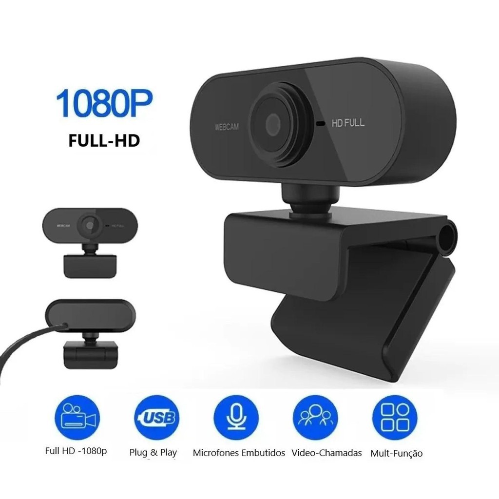 Câmera De Webcam Hd 1080p Com Microfone Para Computador Para Pc Laptop Skype Msn