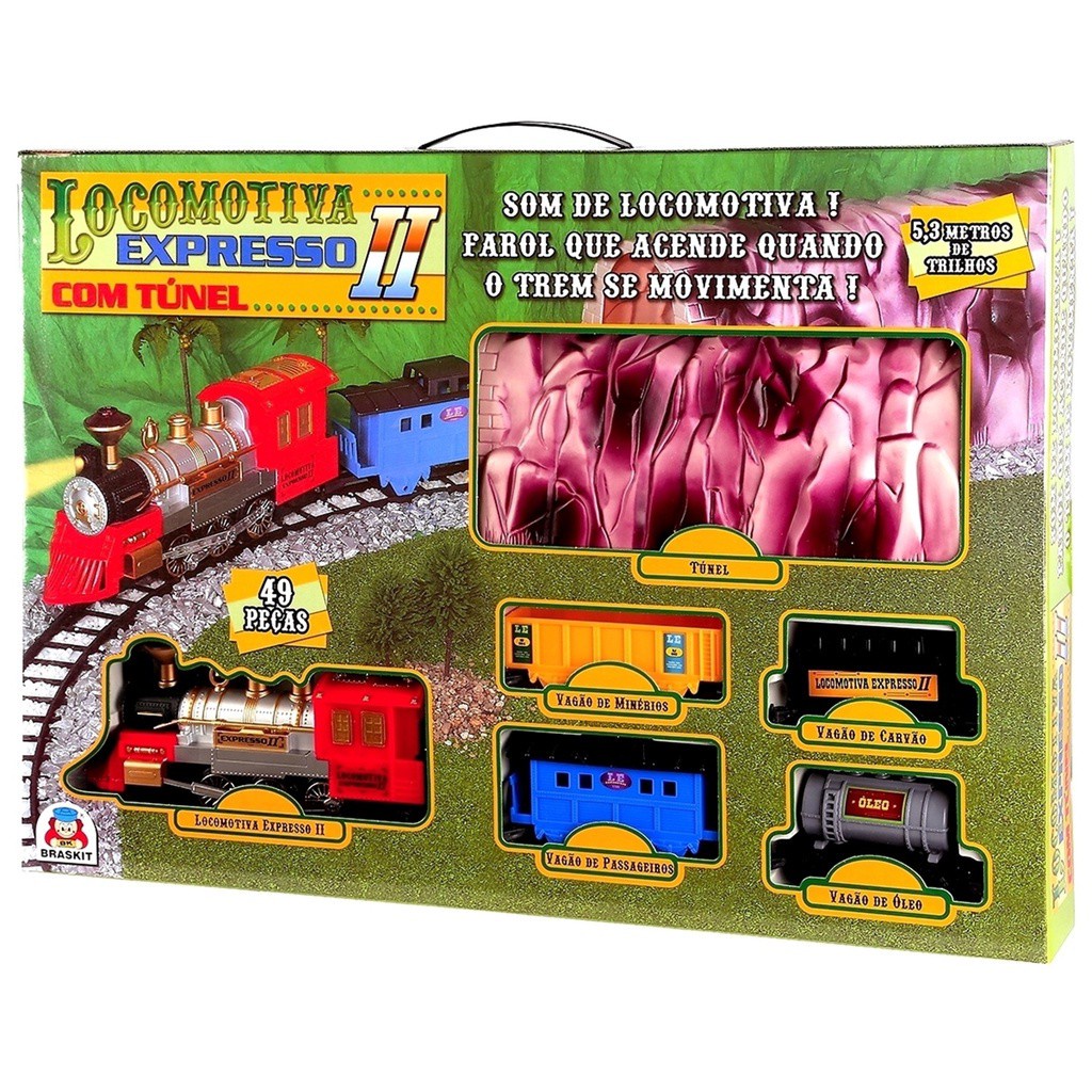 LOCOMOTIVA FERRORAMA EXPRESSO II COM TUNEL - BRASKIT | Shopee Brasil