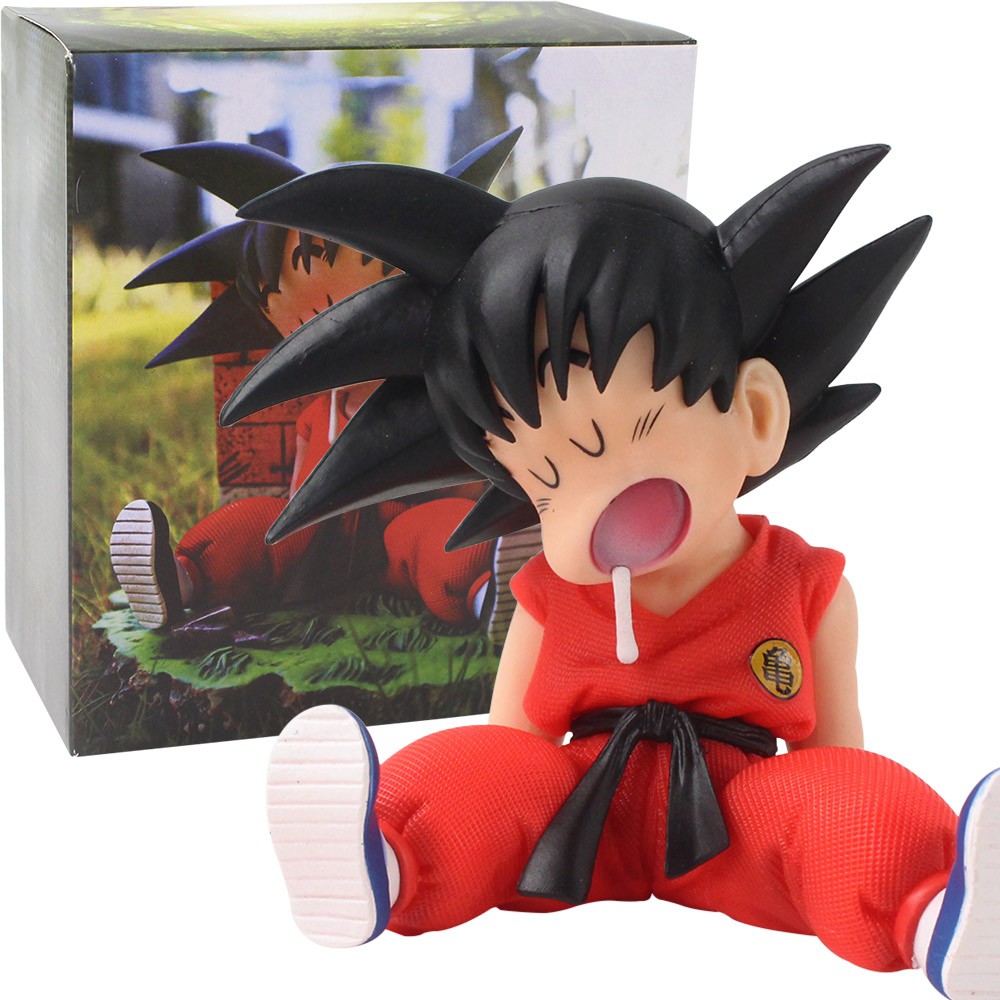 10 cm Japão Anime Dragon Ball Z Kakarotto Gk Pvc Action Figure Auto Acessórios Postura Sentado Sono Goku Modelo Brinquedos Presentes