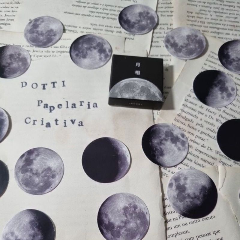 Box de Adesivos de Lua com 45un. para Scrapbook, Journal e Cadernos ...