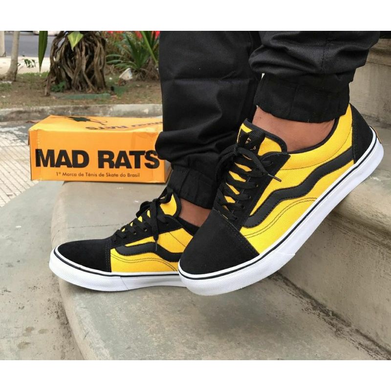 TÊNIS MAD RATS - OLD SCHOOL AMARELO E PRETO