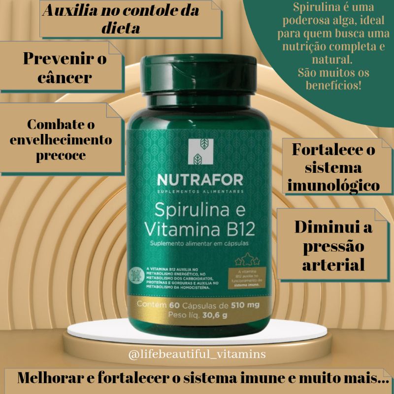 Spirulina + Vitamina B12 Shopee Brasil