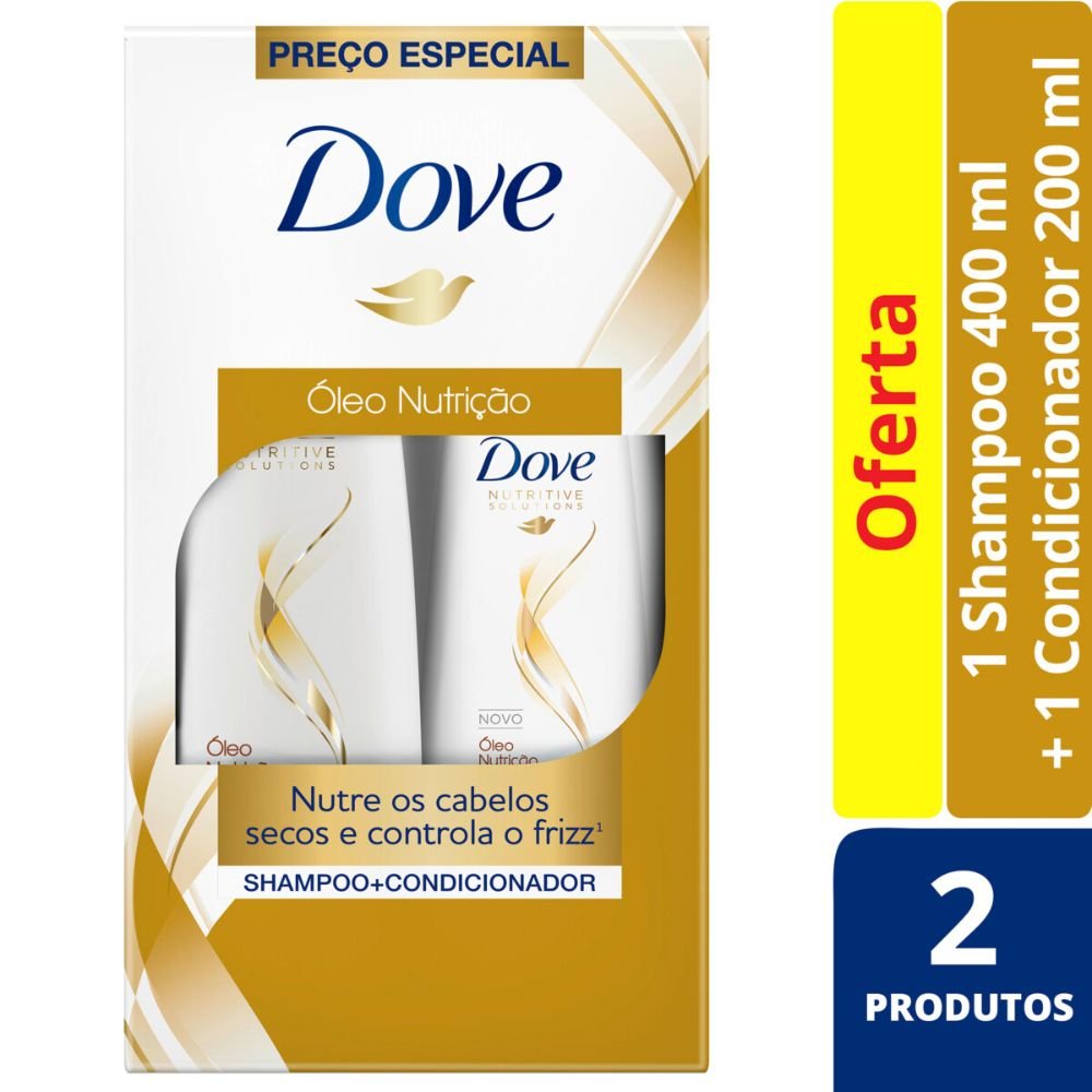 Shampoo Dove Kit Oleo Nutriçao Shampoo 400ml + Condicionador 200ml ...