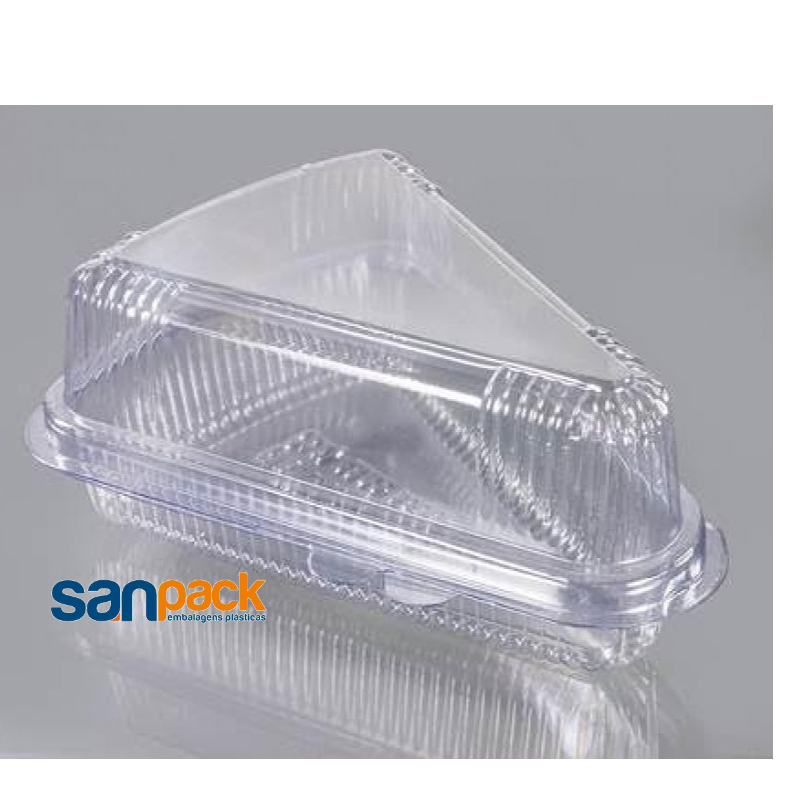 Embalagem triangular para fatia de bolo, pudim S-630 Sanpack cx 100 un.