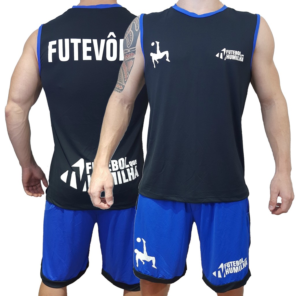 Conjunto Regata + Shorts Futevôlei Futebol Praia Masculino Dry Fit Varias Cores