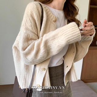 DUNEA Casaco Cardigan Sólido De 3 Cores Feminino De Malha Solta