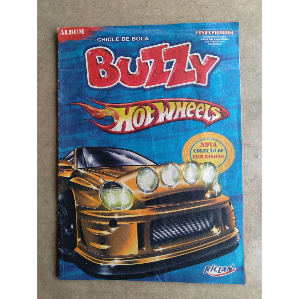 Álbum Figurinhas Hot Wheels Completo Buzzy HotWheels Chiclete Rafinha Gibi