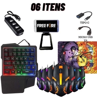 Kit Gamer Mobilador Teclado Mouse Para Celular Free Fire Pubg  Cod em Oferta na Shopee