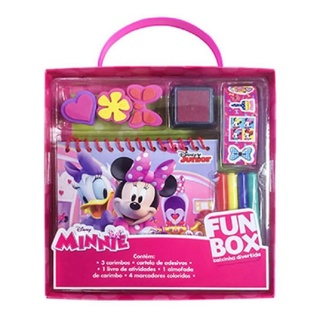 Kit Livro Maletinha Minnie Mouse Disney 10 Peças Infantil
