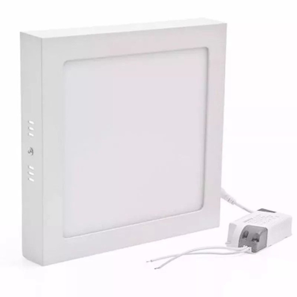 1-Lampada Plafon De Led Quadrada Sobrepor 18w Branco Quente 3000K ...