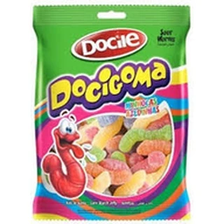 Bala de Goma Docigoma Minhocas Azedinhas- 900g e 600g-Docile Promoção