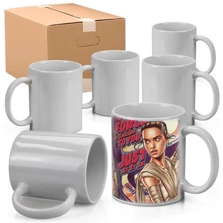 Caneca p/ Sublimação Porcelana Branca Lisa 325ml - 24 Unidades