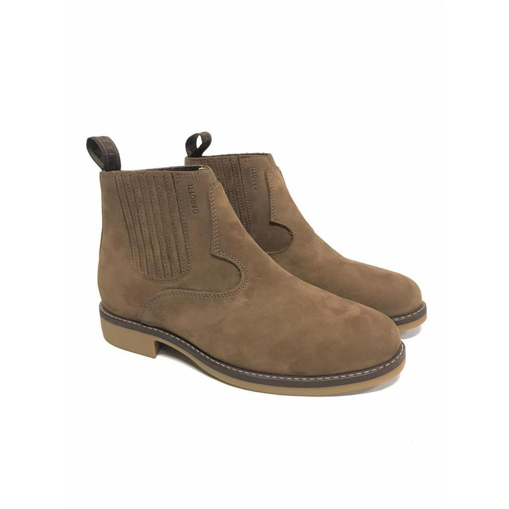 Botina Garotti Masculina Nobuck Laredo Café Resistente 100% Couro