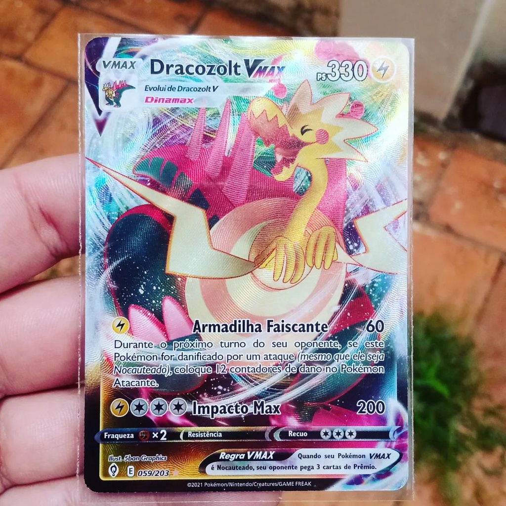 Carta Pokemon Dracozolt VMAX Português 059/203 Card Original Copag
