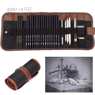 Jinyin 29 Peças Kit De Pintura Profissional Para Desenho / Lápis / Arte / Borracha / Carvão