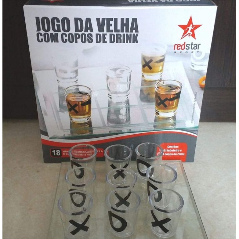 Jogo da velha com copos de Drink - Redstar Sport