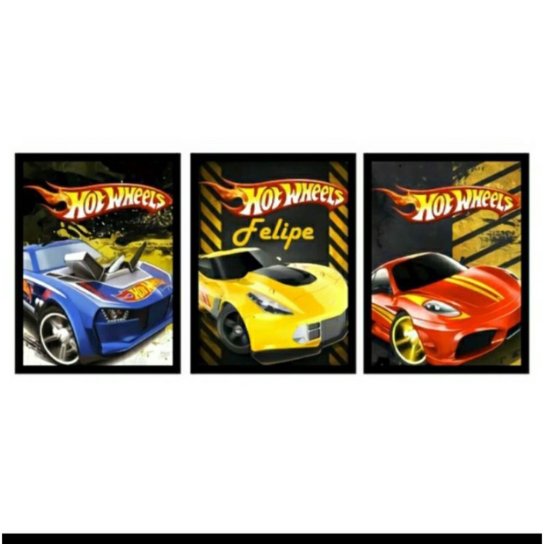 Quadro Carro Carrinho Hot Wheels Corrida Quarto Menino