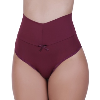 Kit 5 Calcinha Cós Alto Segura Barriga Terra e Mar Tanga Modeladora Pós Parto