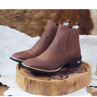 Promoção Botina Básica De Elástico Country Toda Em Couro Top