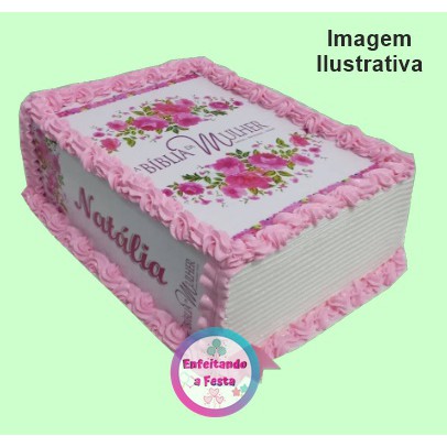 Feminino - Torta com Papel de Arroz - Tema da sua festa