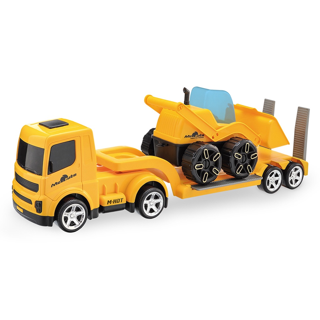 Caminhão Prancha Brinquedo Madeira Plastico Grande + Trator