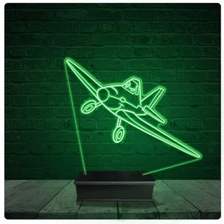 Luminária Abajur Acrílico Led - Disney Aviões 02
