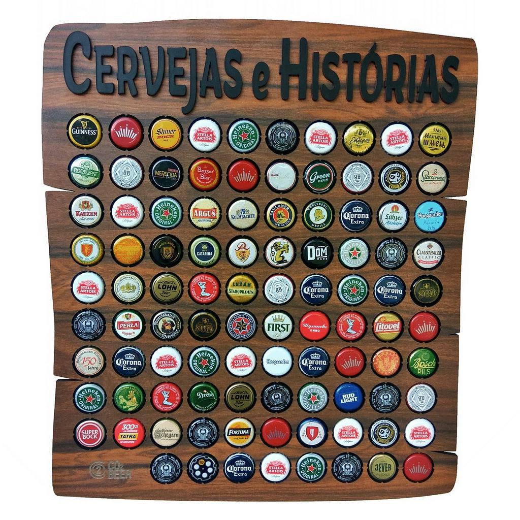 Quadro Porta Tampinhas Rustic - 80 - Cervejas Histórias | Shopee Brasil